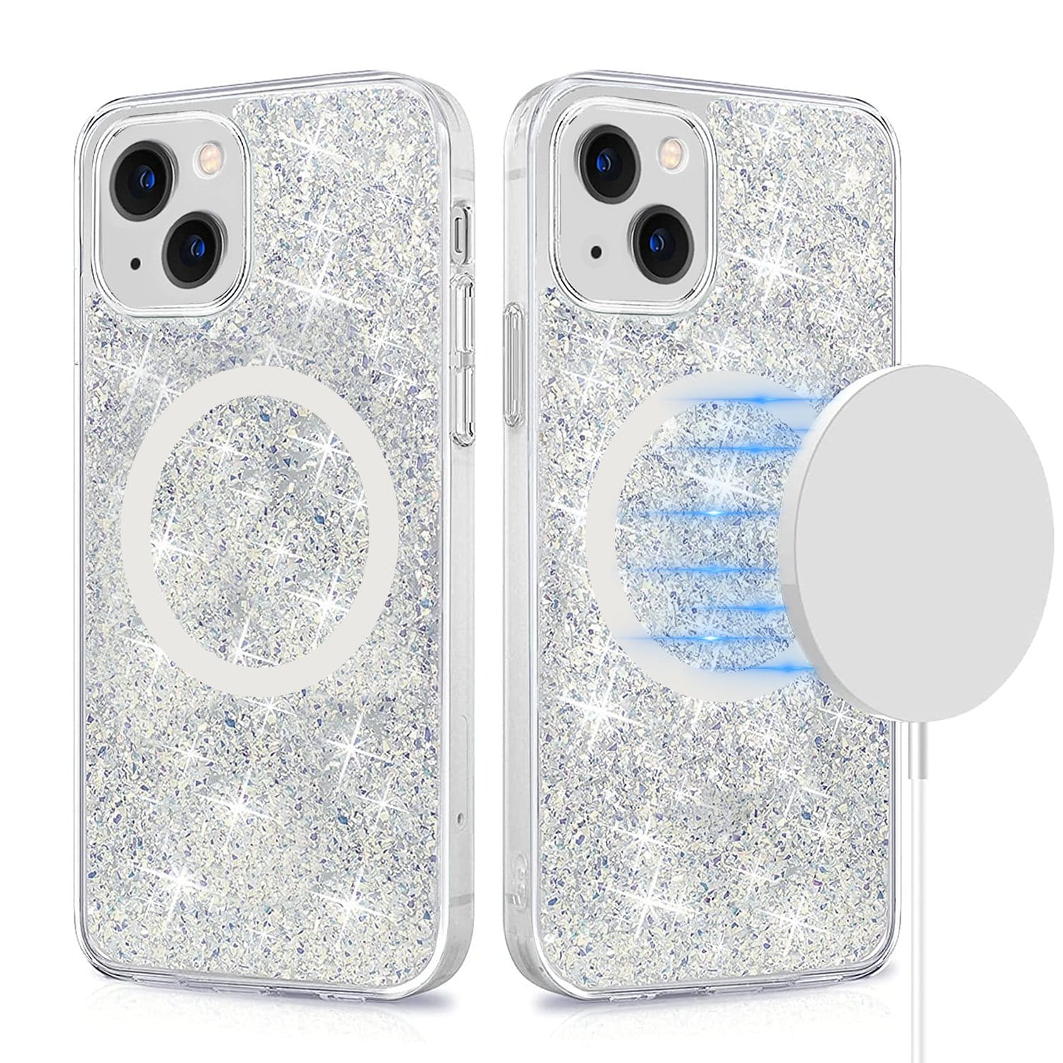 Sparkle Case with MagSafe for iPhone 13 mini - Clear, Silver