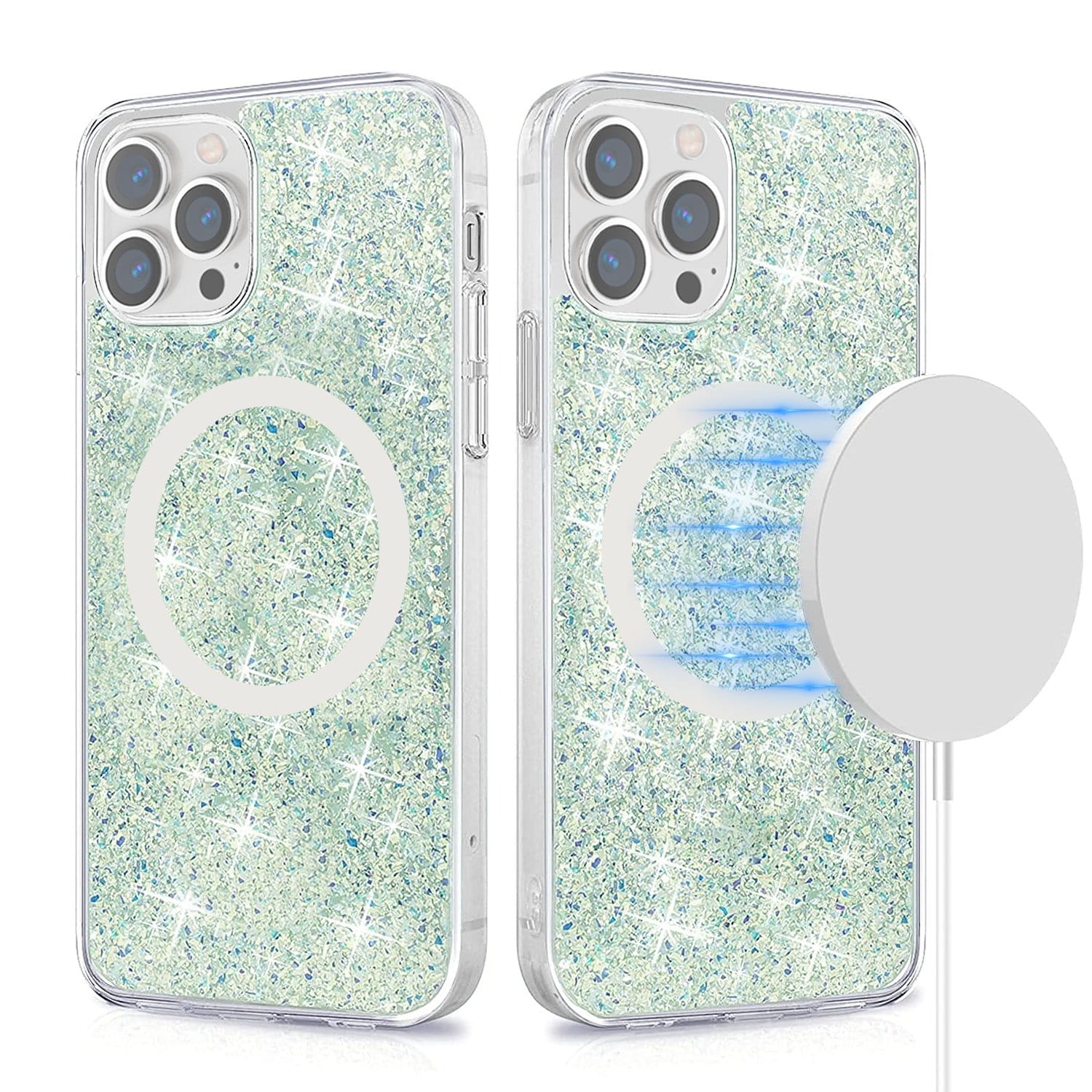 Sparkle Case with MagSafe for iPhone 13 Pro Max - Clear, Teal, Green