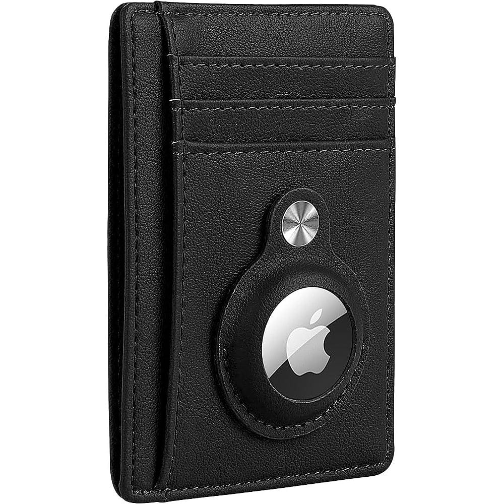 apple credit card sleeve SaharaCase - Slim Genuine Leather Wallet Case for Apple AirTag