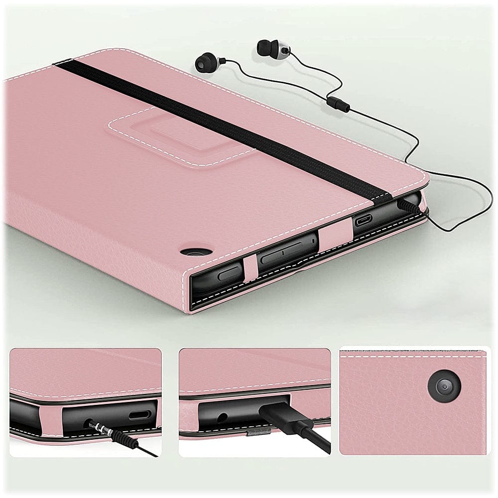 Hand Strap Series Folio Case for Amazon Fire 7 (2022) - Pink