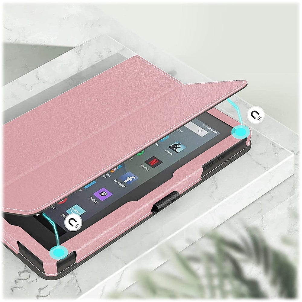 Hand Strap Series Folio Case for Amazon Fire 7 (2022) - Pink