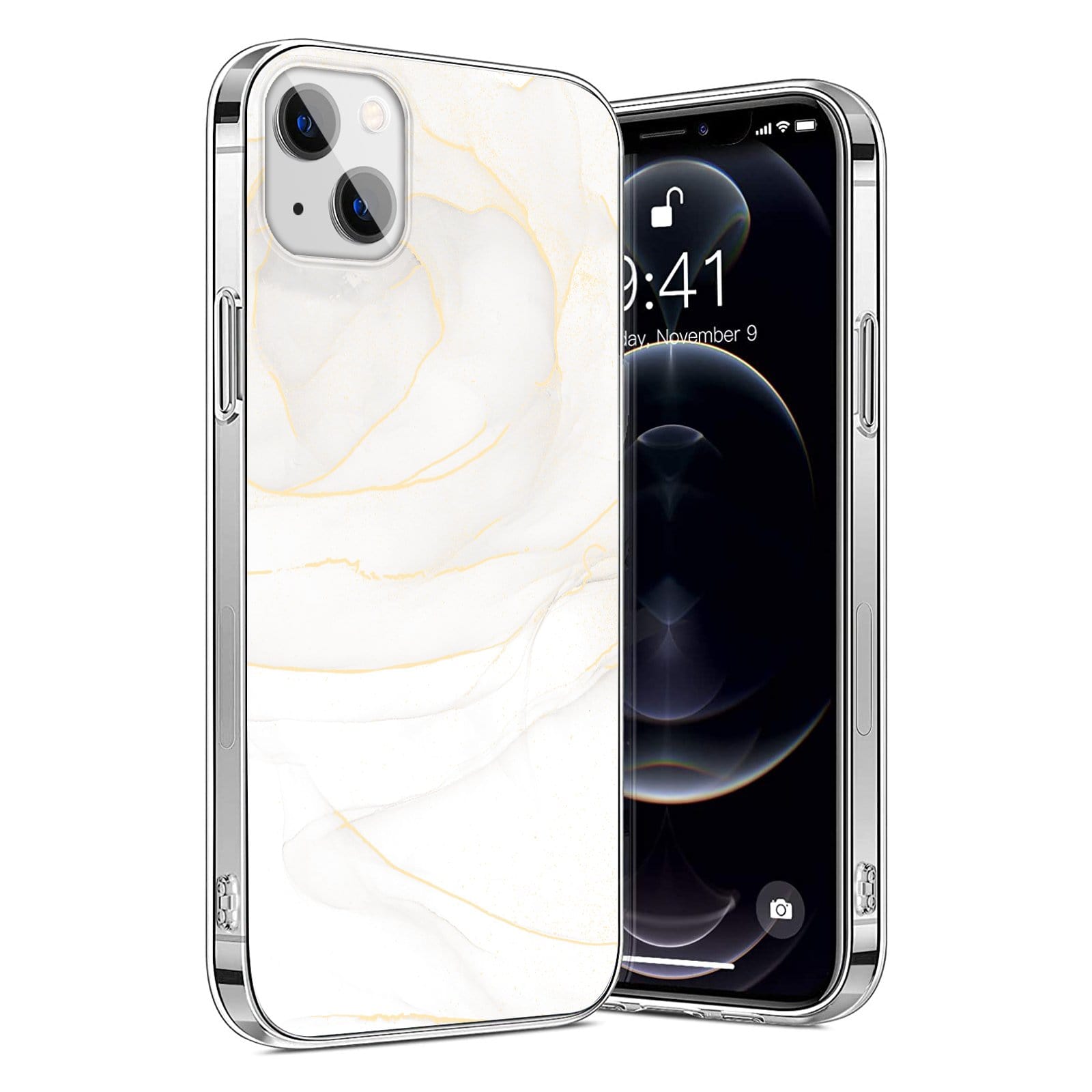 White Marble iPhone 13 Mini Case - Marble Series Case