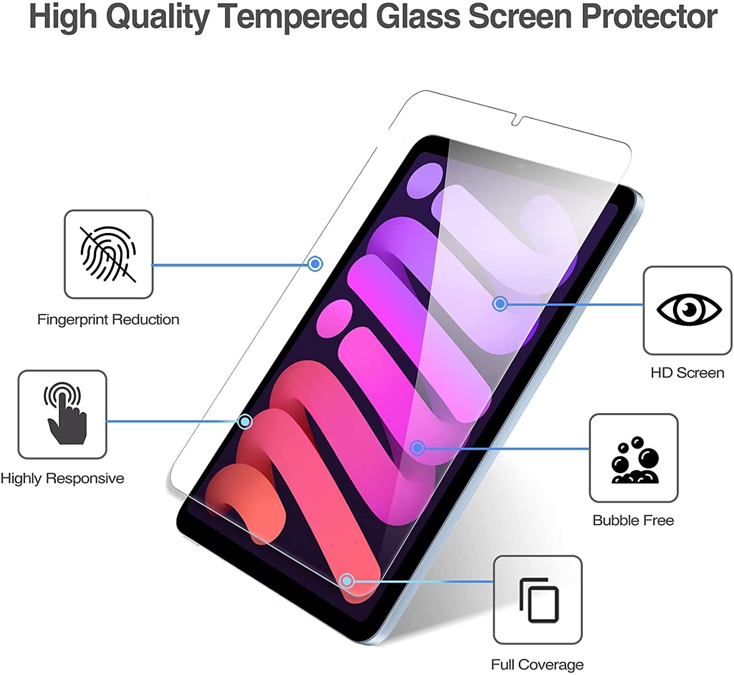 ZeroDamage Clear Tempered Glass Screen Protector - Apple iPad mini (A17 Pro) and Apple iPad mini (6th Generation 2021)