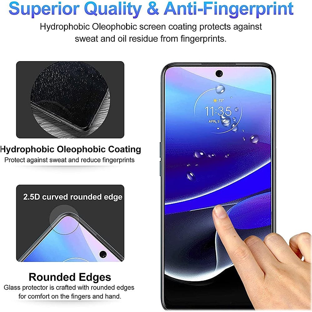 ZeroDamage Ultra-Strong+ Tempered Glass Screen Protector (2-Pack) - Motorola Moto G Stylus 5G