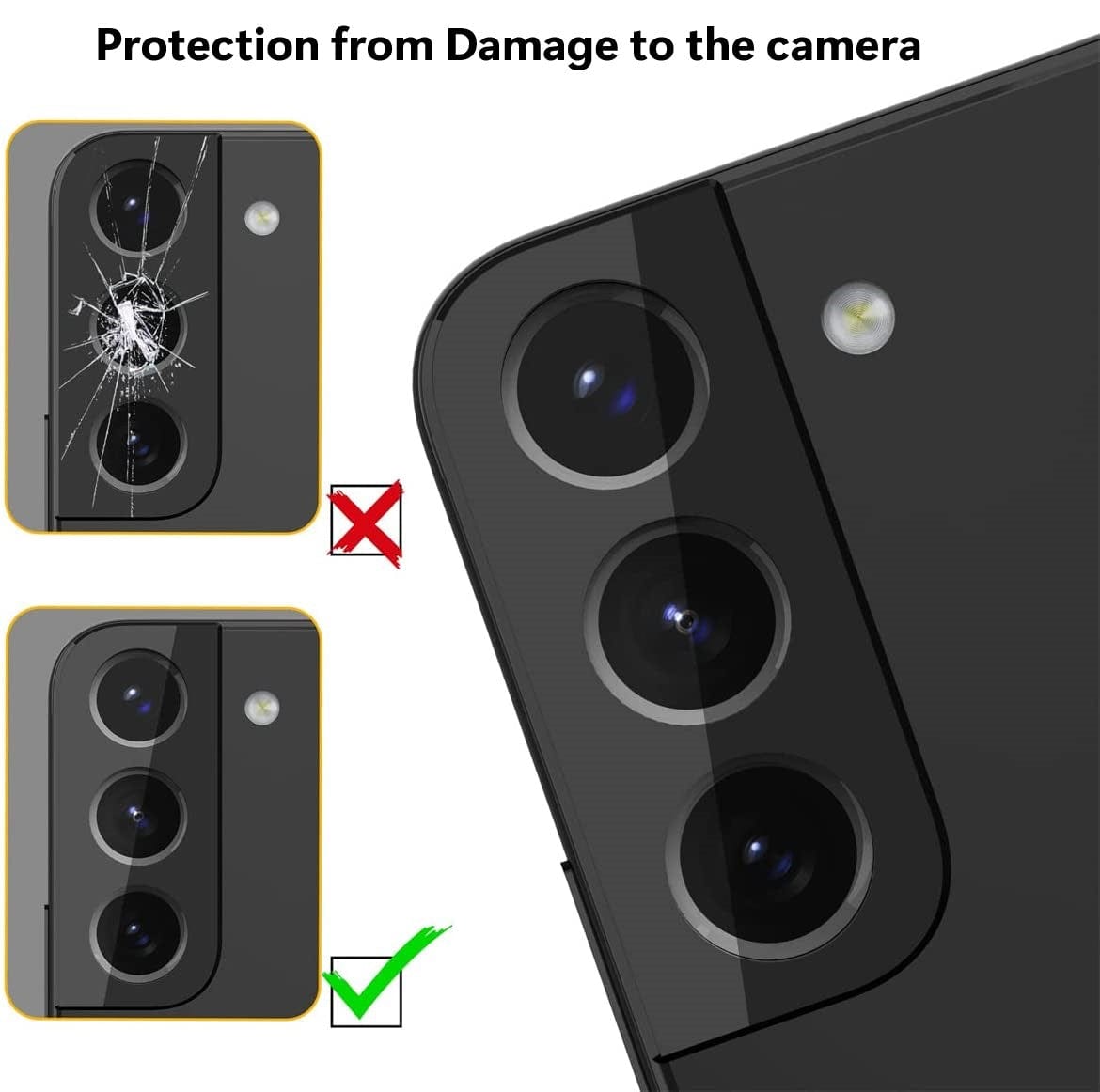 ZeroDamage Camera Lens Protector (2-Pack) - Samsung Galaxy S22