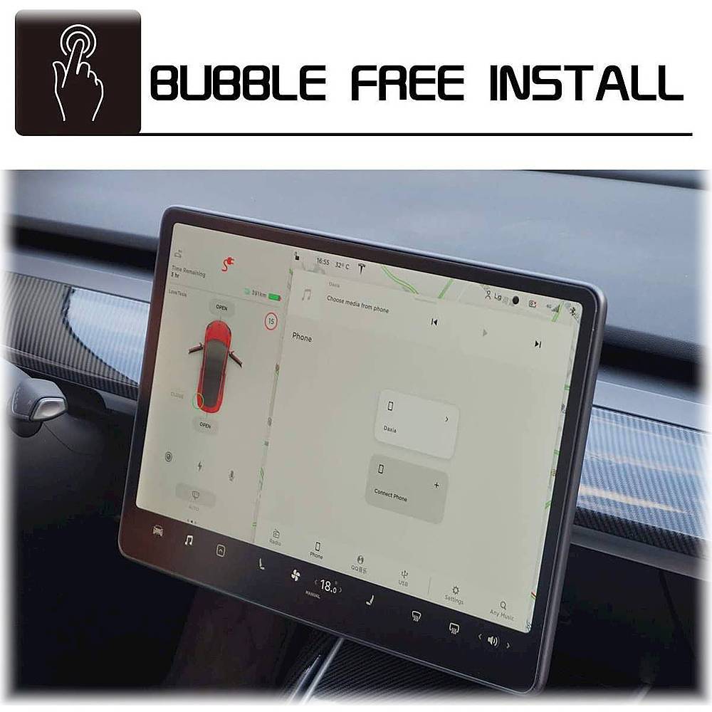 ZeroDamage Ultra-Strong Tempered Matte Glass Screen Protector - Tesla Model 3 and Model Y