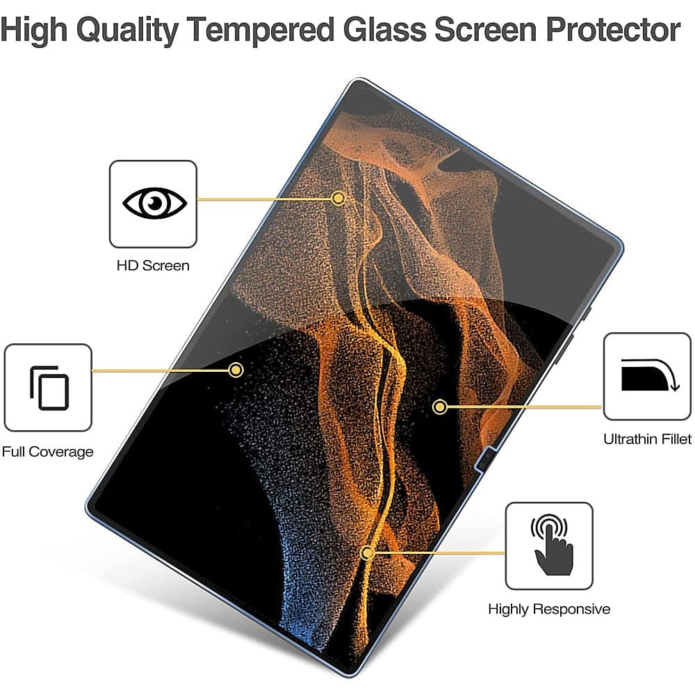 ZeroDamage Ultra Strong Tempered Glass Screen Protector for Galaxy Tab S8 Ultra - Clear