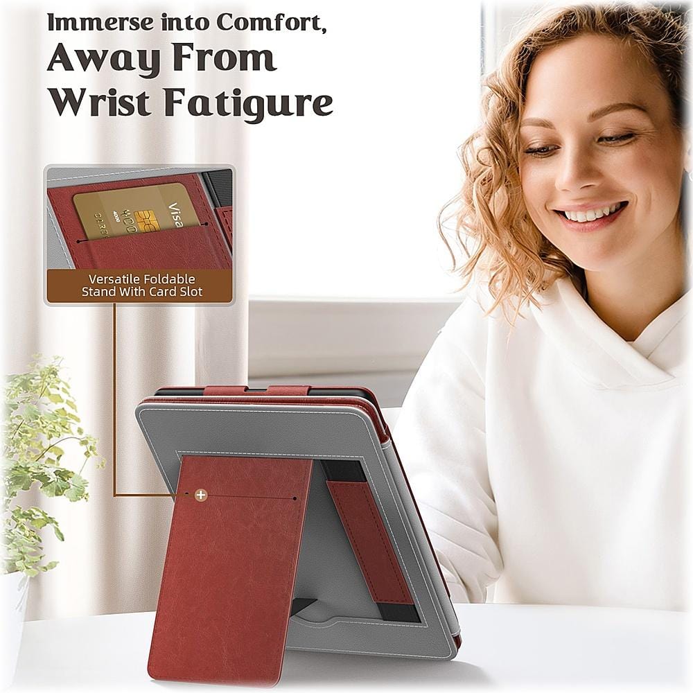 Indy Series Ornate Border Vegan Leather Folio Case - Amazon Kindle Paperwhite and Kindle Colorsoft