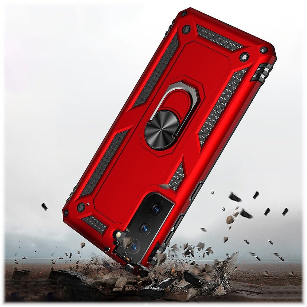 Red Military Kickstand Series Case - Samsung Galaxy S21 FE 5G