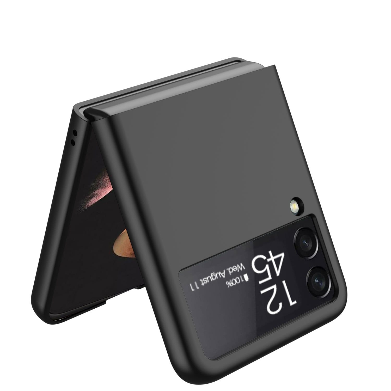Black Hard Shell Silicone Case - Samsung Galaxy Z Flip3 and Flip3 5G