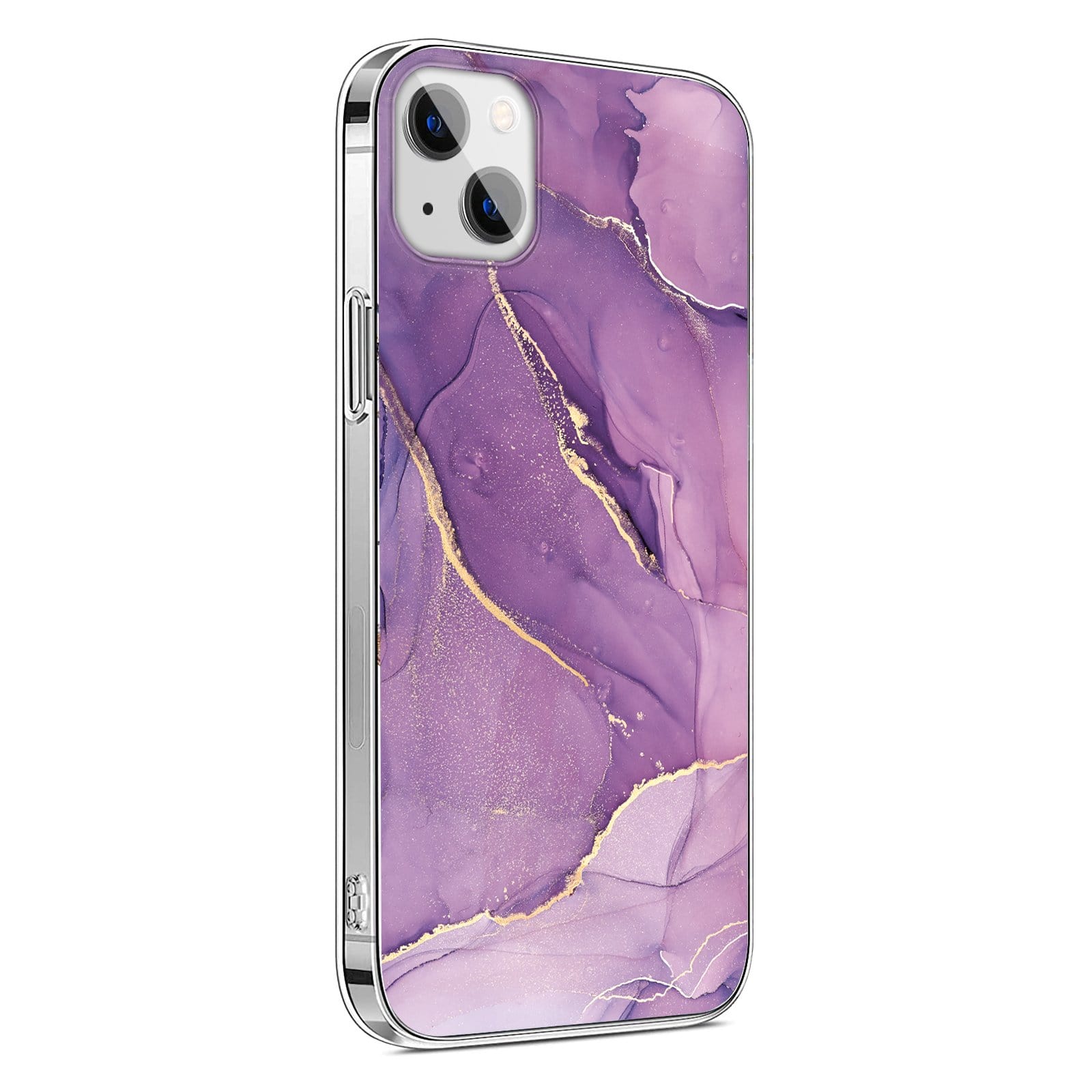 iPhone 13/14 Purple Marble Case - Stylish Protection | Inspire Series