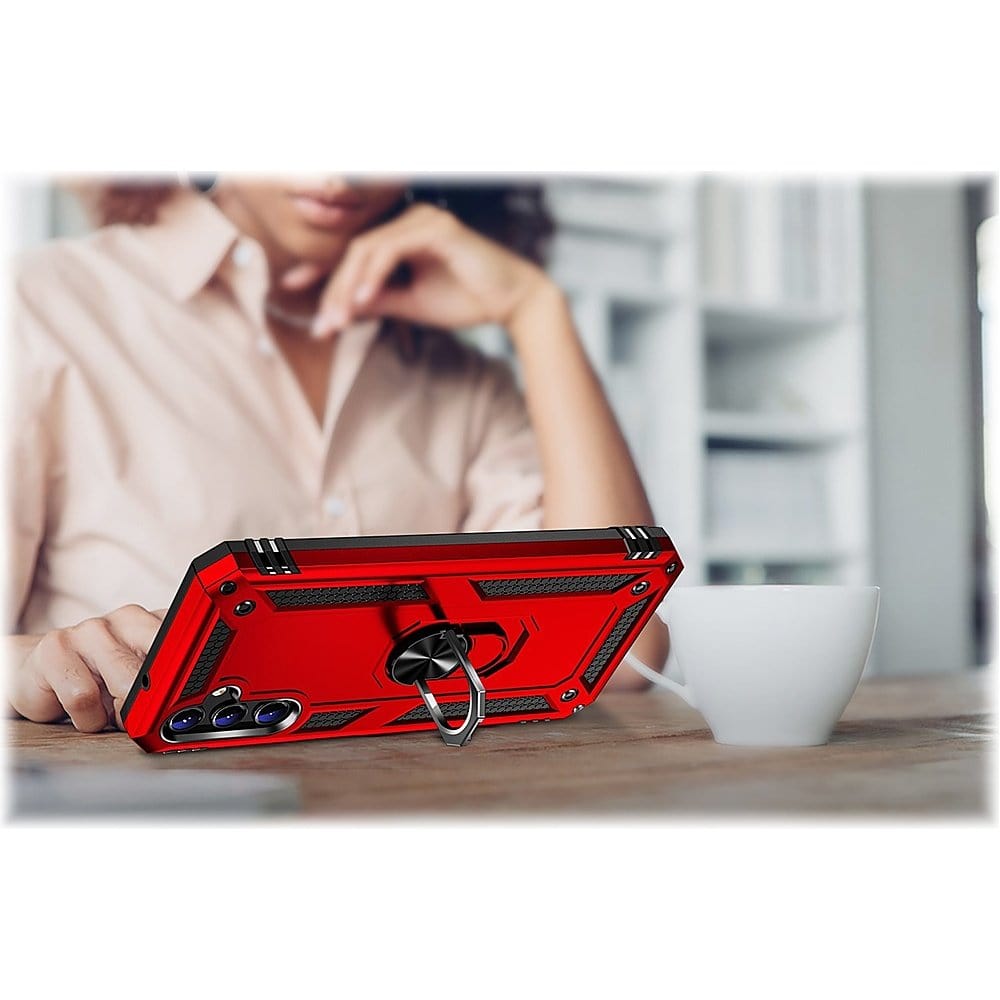 Military Kickstand Series with Belt Clip Case for Samsung Galaxy A14 5G - Red