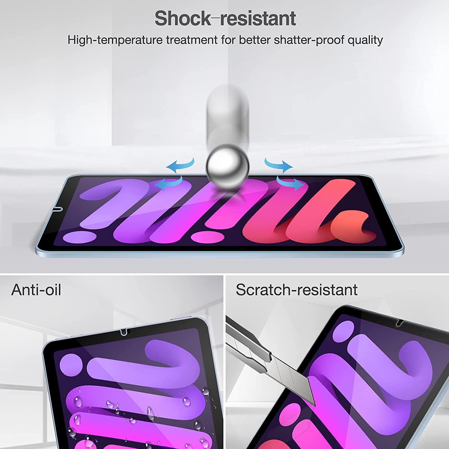 ZeroDamage Clear Tempered Glass Screen Protector - Apple iPad mini (A17 Pro) and Apple iPad mini (6th Generation 2021)