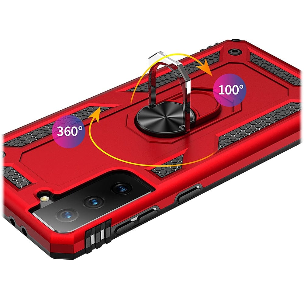 Red Military Kickstand Series Case - Samsung Galaxy S21 FE 5G