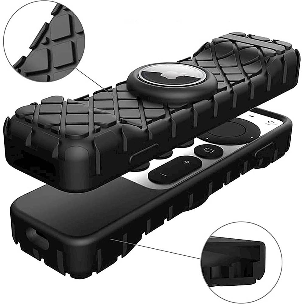 Apple TV 4K Remote Black Silicone Case - Apple AirTag