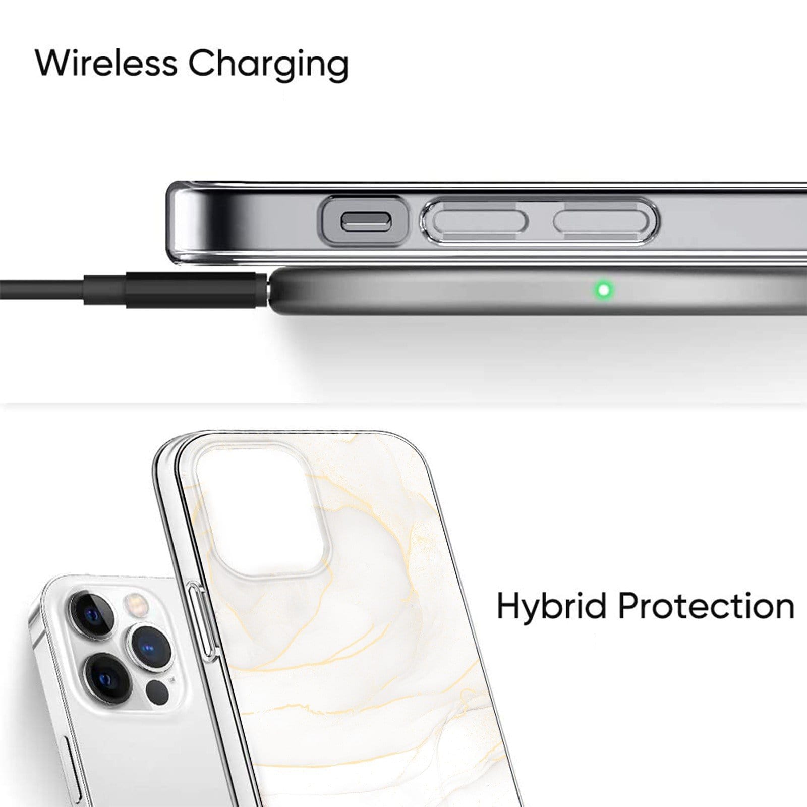 White Marble Series Case - iPhone 13 Pro
