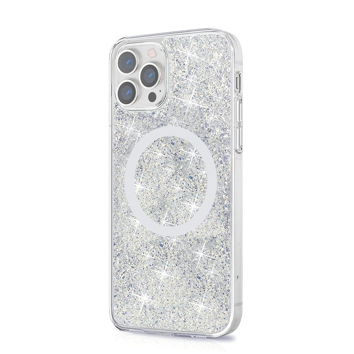 Sparkle Case with MagSafe for iPhone 13 Pro Max Clear Silver