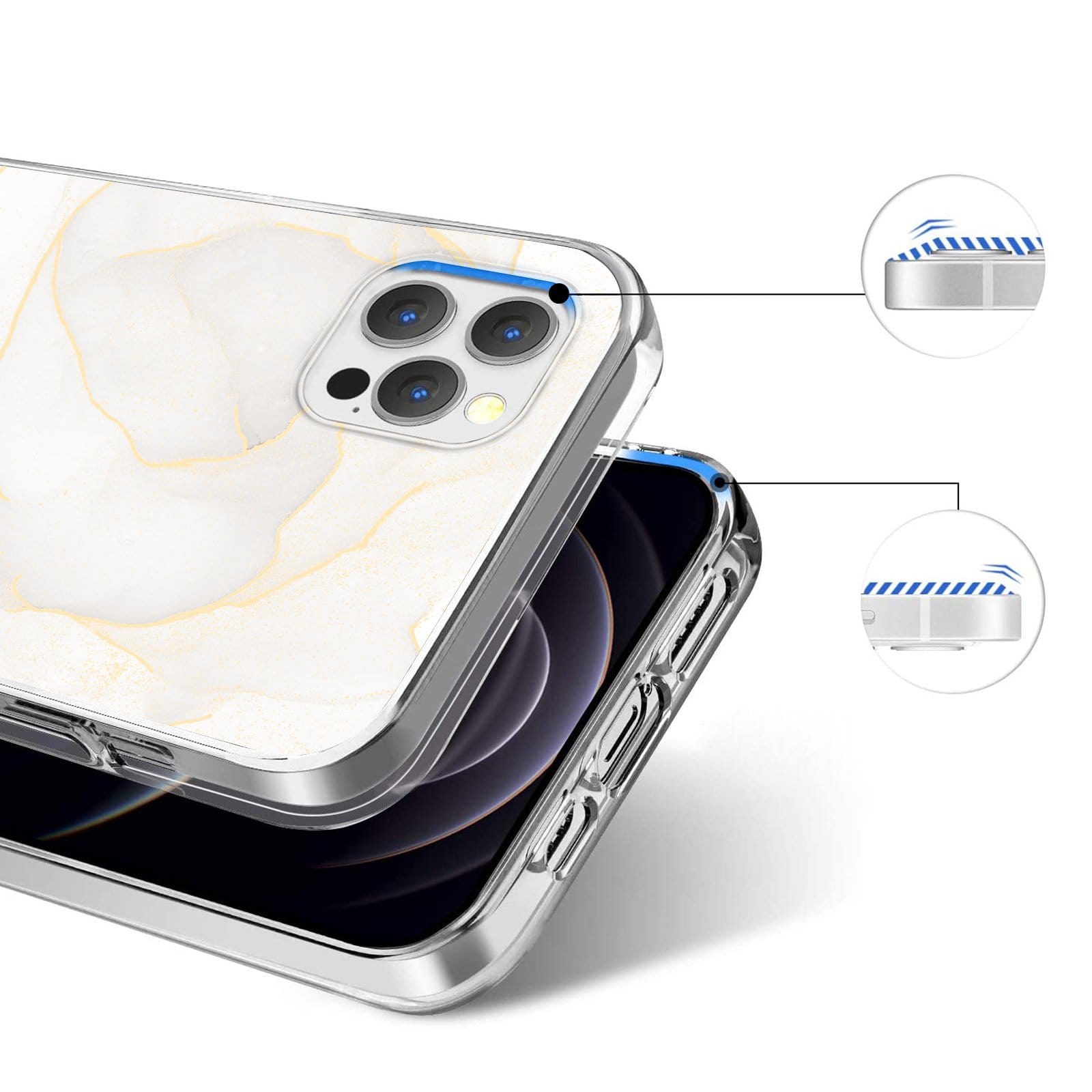 White Marble Series Case - iPhone 13 Pro Max