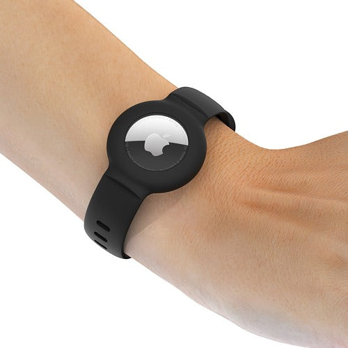 Sahara Black Silicone Wrist Band - Apple AirTag