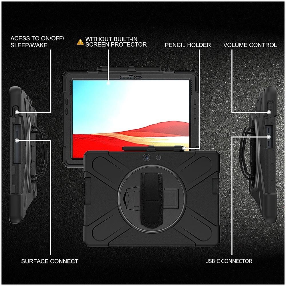 Raider X Series Heavy-Duty Hand Strap Case - Microsoft Surface Pro X 2021