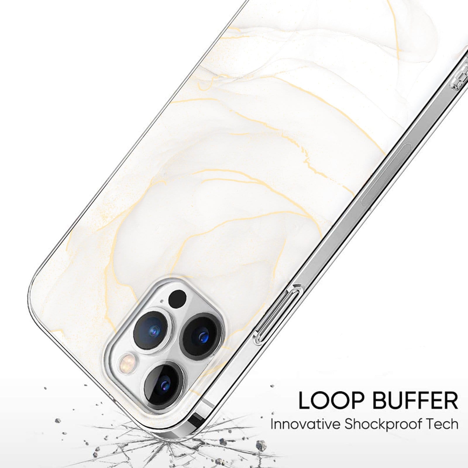 White Marble Series Case - iPhone 13 Pro
