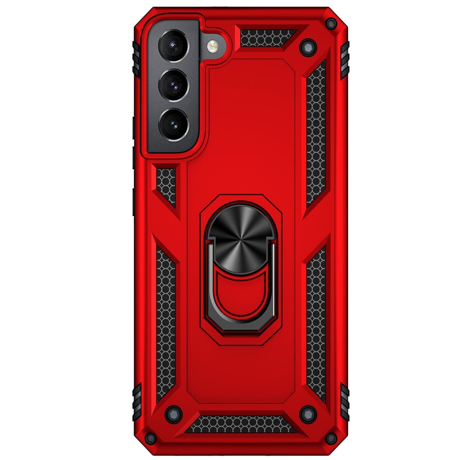 Military Kickstand Series Case with Belt Clip for Galaxy S22 Plus - Red