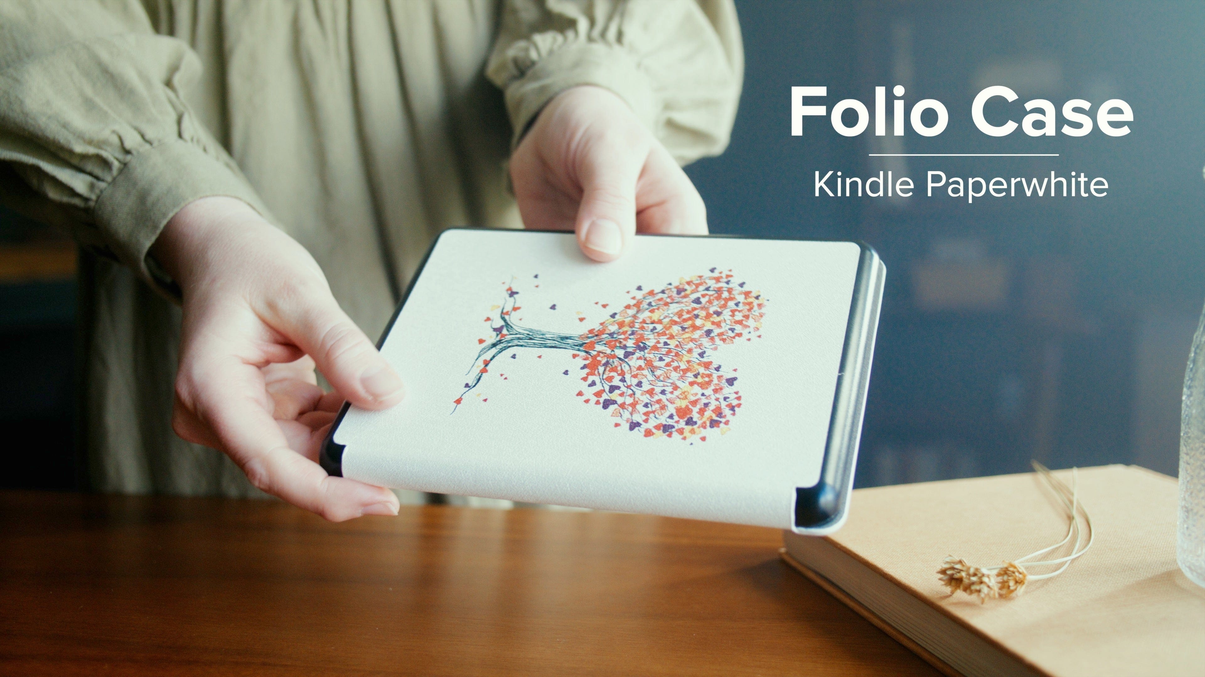 Heart Tree Design Folio Case - Amazon Kindle Paperwhite and Kindle Colorsoft