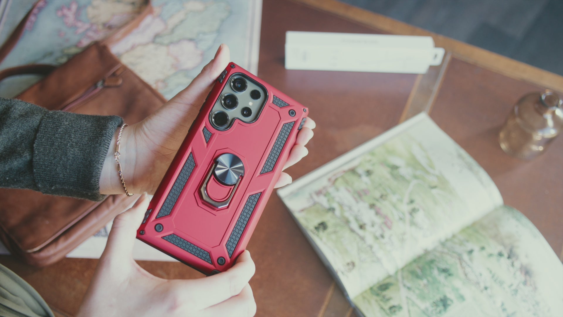 SaharaCase clear scratch-resistant phone case with raised bezels for protection.