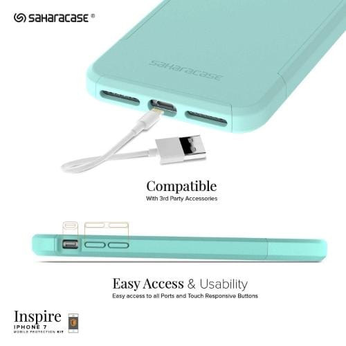 SaharaCase - Inspire Series Case - iPhone SE(Gen 2)/ 8/7 - Aqua Teal - Sahara Case LLC
