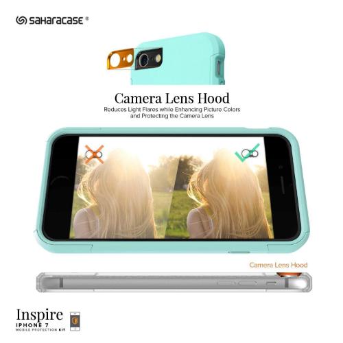 SaharaCase - Inspire Series Case - iPhone SE(Gen 2)/ 8/7 - Aqua Teal - Sahara Case LLC