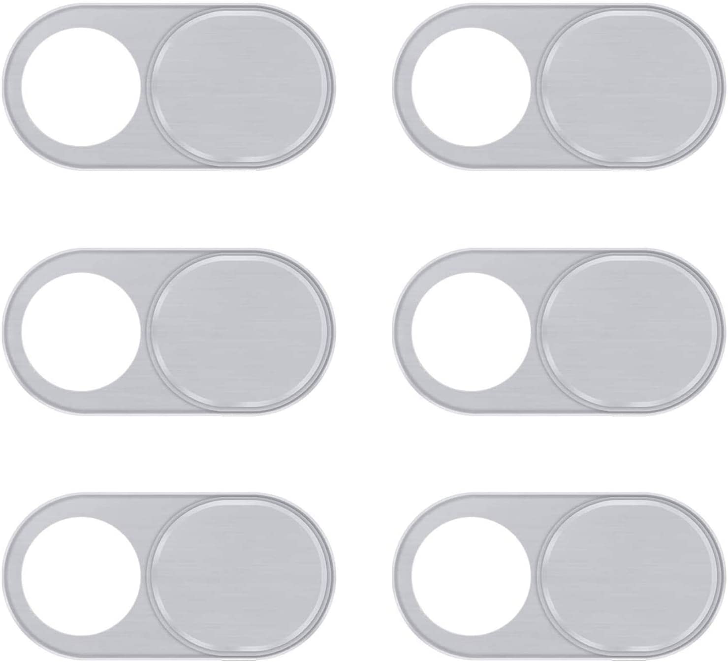SaharaCase - Anti-Spy Privacy Camera Cover (6-Pack) - Silver - Sahara Case LLC