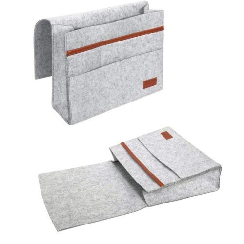 SaharaCase - Bedside Storage Bag for Most Cell Phones and Tablets - Gray - Sahara Case LLC