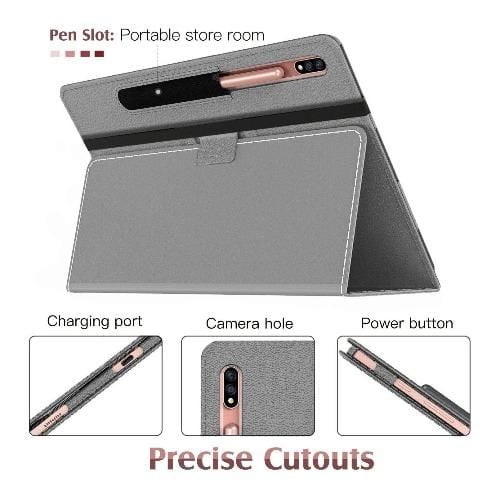 SaharaCase - Folio Series Case - for Samsung Galaxy Tab S7 - Gray - Sahara Case LLC