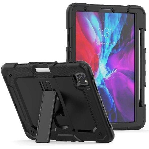 SaharaCase - Heavy Duty Series Case with Built-in Screen Protector - iPad Pro 12.9" (2020) - Scorpion Black - Sahara Case LLC