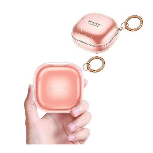 SaharaCase - Hybrid Flex Case for Samsung Galaxy Buds Live - Clear Rose Gold - Sahara Case LLC