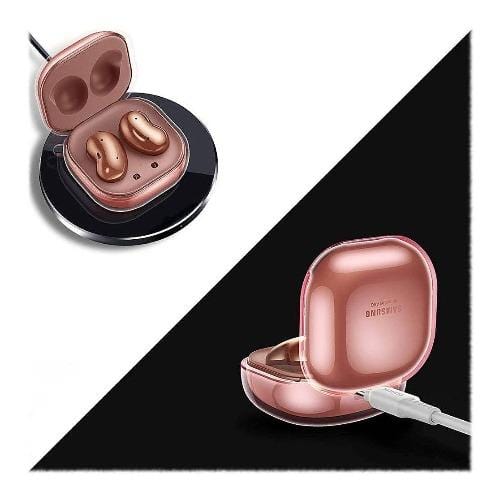 SaharaCase - Hybrid Flex Case for Samsung Galaxy Buds Live - Clear Rose Gold - Sahara Case LLC