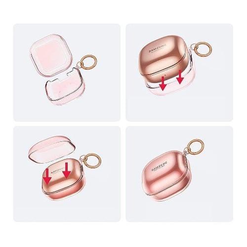 SaharaCase - Hybrid Flex Case for Samsung Galaxy Buds Live - Clear Rose Gold - Sahara Case LLC