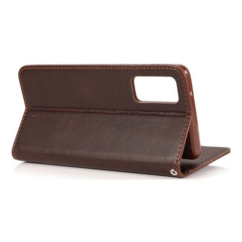 SaharaCase - Leather Folio Series Case - Galaxy S20 FE - Brown - Sahara Case LLC