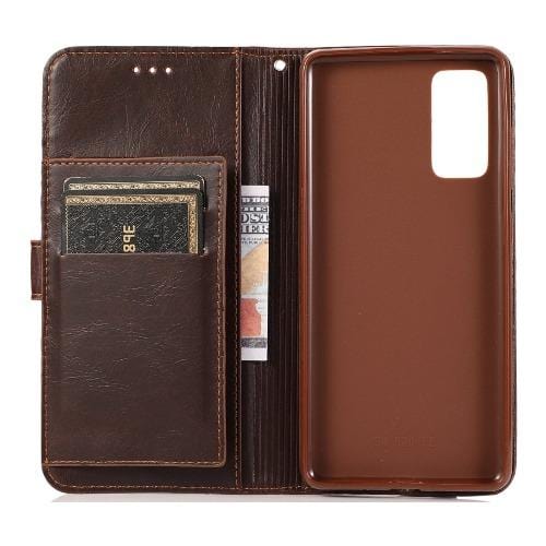 SaharaCase - Leather Folio Series Case - Galaxy S20 FE - Brown - Sahara Case LLC