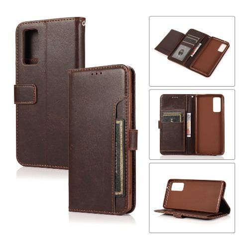 SaharaCase - Leather Folio Series Case - Galaxy S20 FE - Brown - Sahara Case LLC