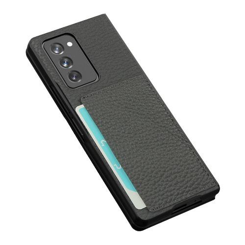 SaharaCase - Leather Series Case for Samsung Galaxy Z Fold2 5G - Gray - Sahara Case LLC