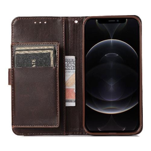 SaharaCase - Leather Wallet Series Case - for iPhone 12 Mini 5.4" - Brown - Sahara Case LLC