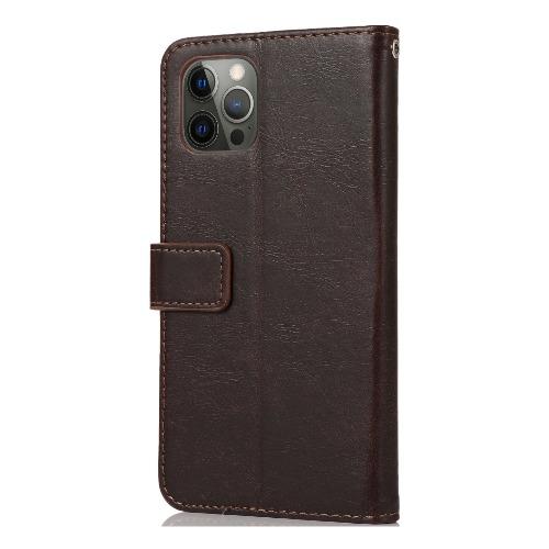 SaharaCase - Leather Wallet Series Case - iPhone 12 & iPhone 12 Pro 6.1" - Brown - Sahara Case LLC