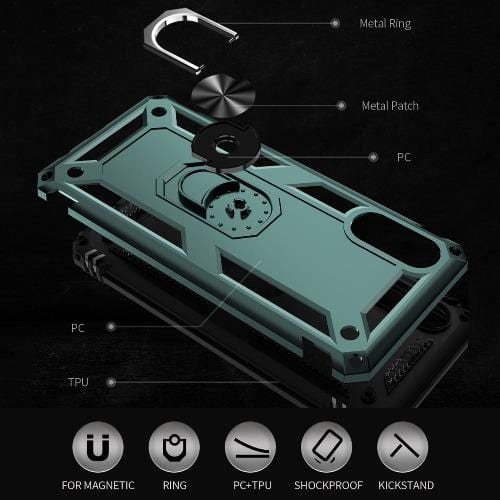 SaharaCase - Military Kickstand Case for Samsung Galaxy A02 (2021) - Green - Sahara Case LLC