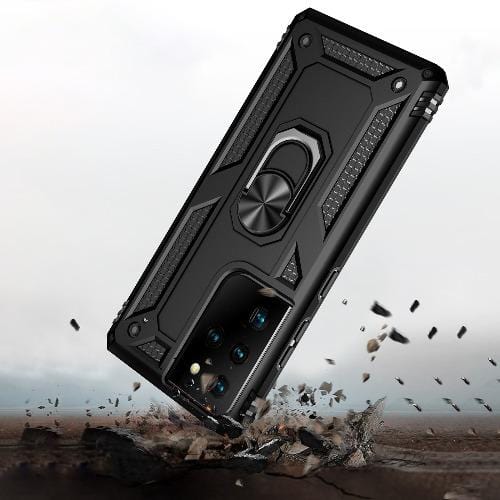 SaharaCase - Military Kickstand Series Case - for Samsung Galaxy S21 Ultra 5G - Black - Sahara Case LLC