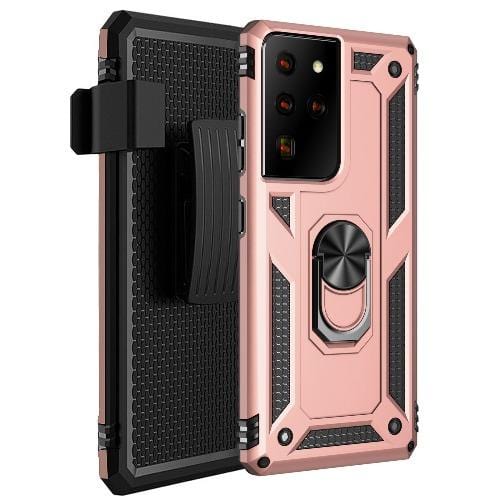 SaharaCase - Military Kickstand Series Case - for Samsung Galaxy S21 Ultra 5G - Rose Gold - Sahara Case LLC