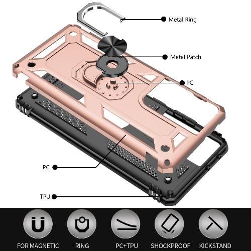SaharaCase - Military Kickstand Series Case - for Samsung Galaxy S21 Ultra 5G - Rose Gold - Sahara Case LLC