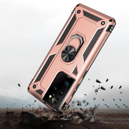 SaharaCase - Military Kickstand Series Case - for Samsung Galaxy S21 Ultra 5G - Rose Gold - Sahara Case LLC