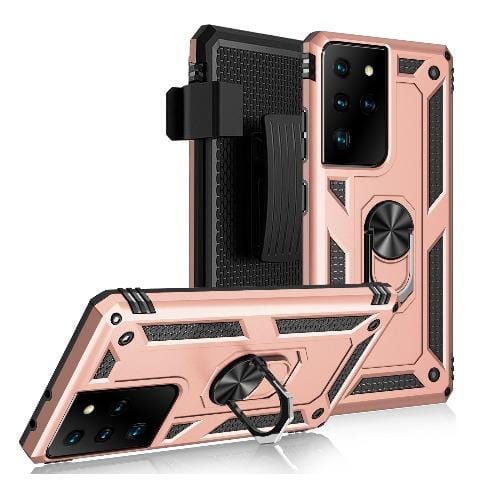 SaharaCase - Military Kickstand Series Case - for Samsung Galaxy S21 Ultra 5G - Rose Gold - Sahara Case LLC
