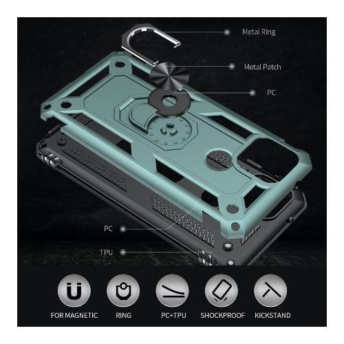 SaharaCase - Military Kickstand Series Case - Google Pixel 5 - Green - Sahara Case LLC